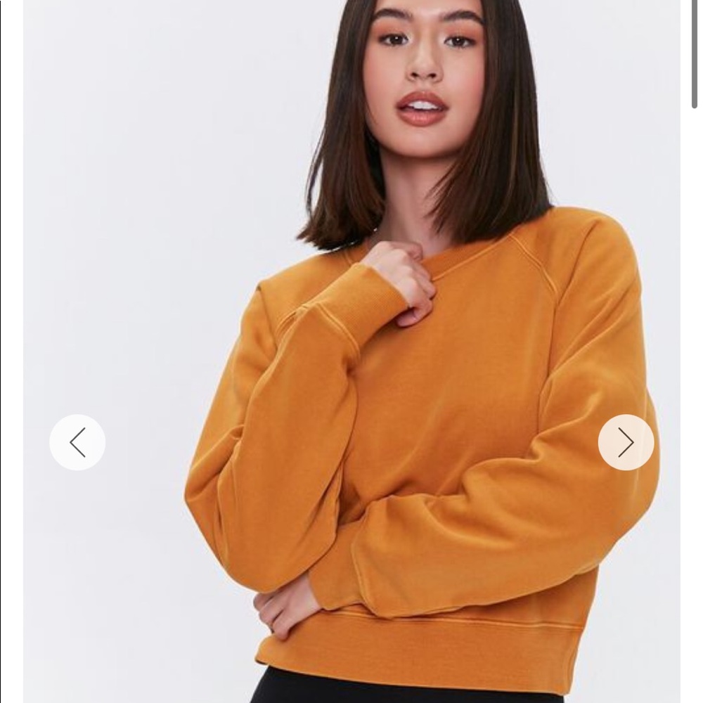 Forever 21 Mustard Yellow Fleece Raglan Sweatshirt